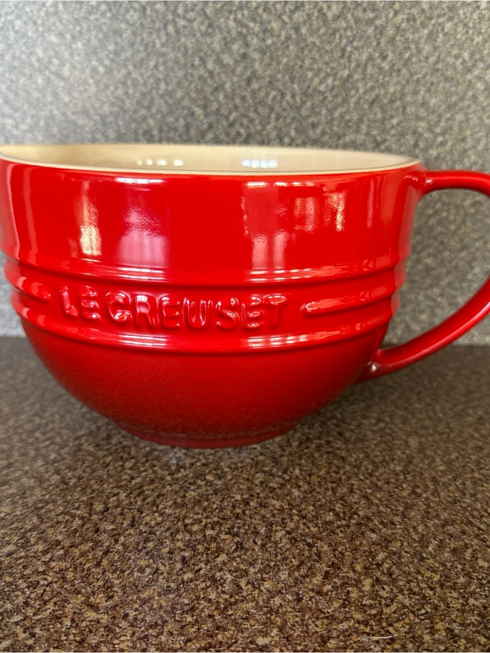 Le Creuset Red Cerise Stoneware Batter Bowl with Pourer